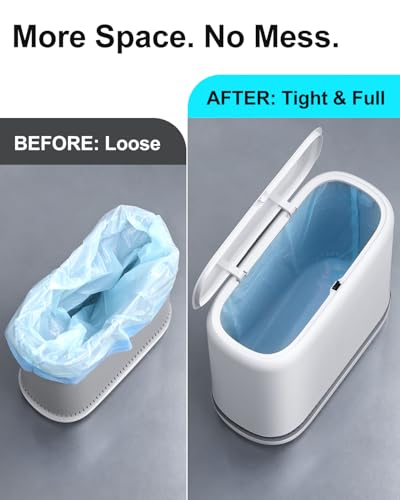 Slim 2.3 Gallon Bathroom Trash Can with Lid - White Dog Proof Waste Basket