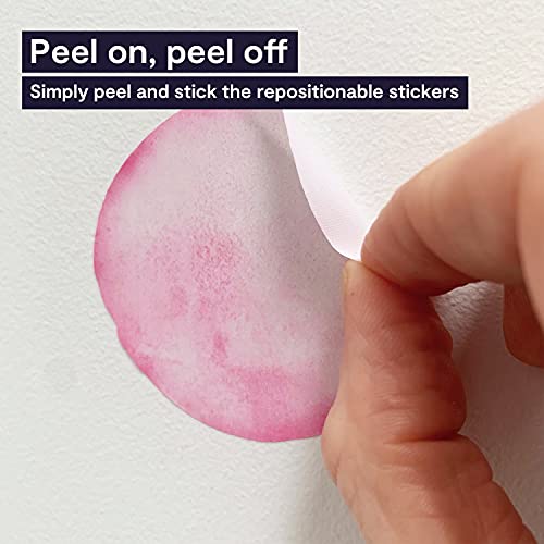 123 Pcs Pastel Polka Dot Wall Stickers, Colorful Round Vinyl Decals