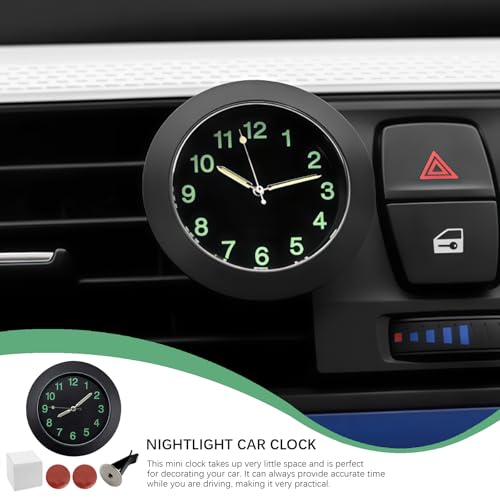 Mini Luminous Car Dashboard Clock with Vent Clip and Adhesive Base