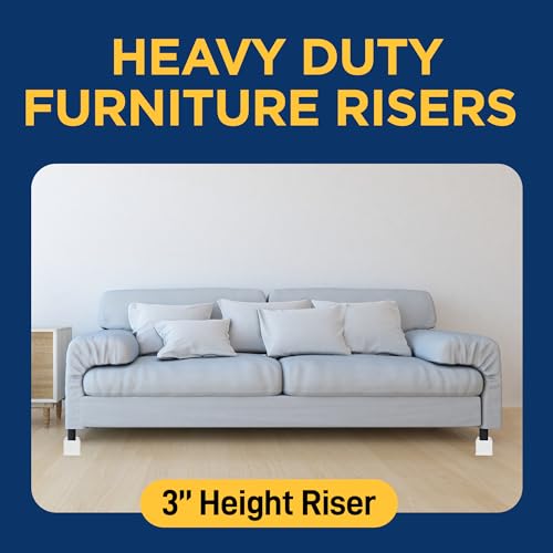 Furniture Risers Set - 4 Non-Slip Bed & Sofa Leg Elevators
