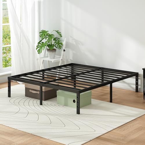 Chroark Metal Platform Bed Frame Queen Size, 14 Inch Heavy Duty Steel