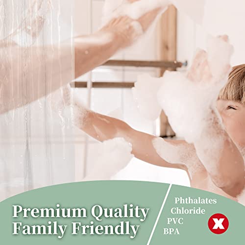 Barossa Design Clear Shower Curtain Liner, Waterproof PEVA, 72"