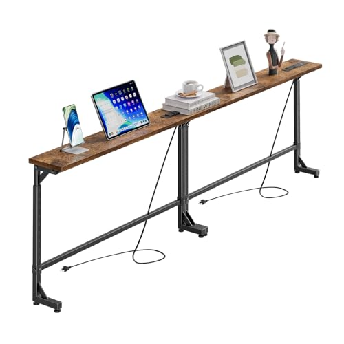 78.75-Inch Adjustable Console Sofa Table with Power Outlets and USB