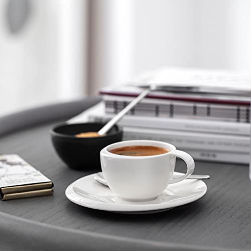 Villeroy & Boch NewMoon 5-Inch Modern Espresso Saucer, Premium Porcelain, Dishwasher Safe, White - Set of 1
