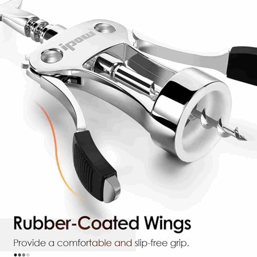 IPOW Silver Zinc Alloy Wing Corkscrew with Built-in Bottle Opener