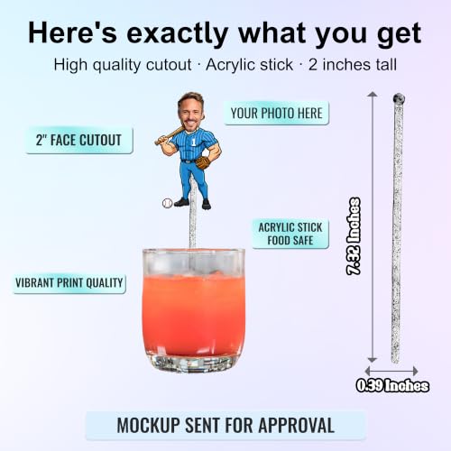 Personalized Face Swizzle Sticks for Parties – Custom Drink Stirrers with Photo