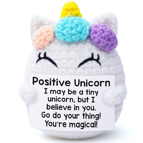 Handmade Crochet Positive Unicorn Keepsake - Encouragement Desk Gift