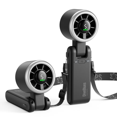Portable Handheld Turbo Fan 3-in-1 Desk Neck Fan with LED Battery Display