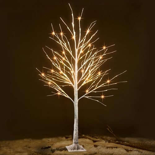 Dazzle Bright 6FT 144 LED Lighted Birch Tree – Outdoor & Indoor Christmas Decor, 1 Pack