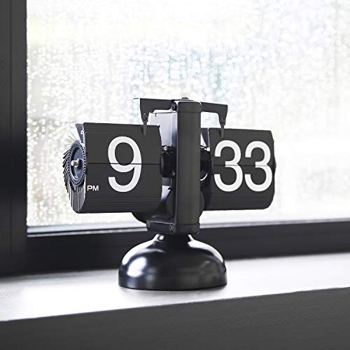 Retro Flip Desk Clock, Battery Powered Vintage Table Clock with AM/PM