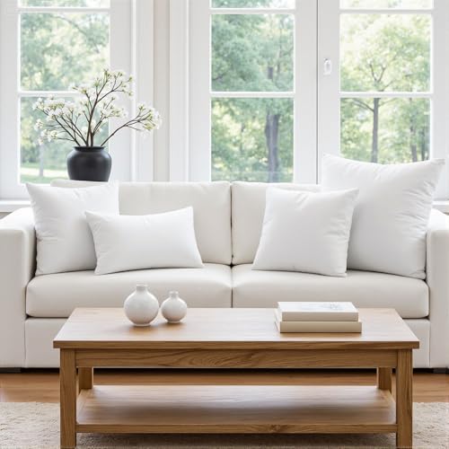 MIULEE 12x20 Rectangle Throw Pillow Insert - Soft Lumbar Support for Couch