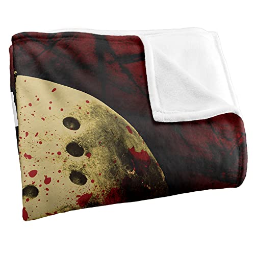 Friday the 13th Bloody Mask Silky Touch Throw Blanket 50x60, LOGOVISION, Officially Licensed