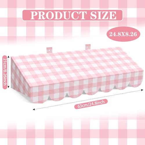 3D Carnival Awning Bulletin Board Decorations - 4 Pcs Checkered Wall Decor