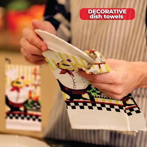 5-Piece Chef Design Kitchen Linen Set with Towels, Oven Mitt and Potholders