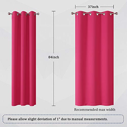 84-Inch Fuchsia Pink Room Darkening Curtains - 2 Panels