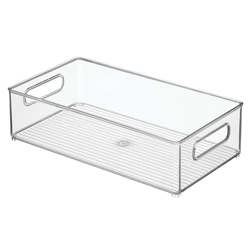iDesign Stackable Fridge Bin - Storage Bin for Freezer or Pantry, Set of 2, Clear, Made in USA