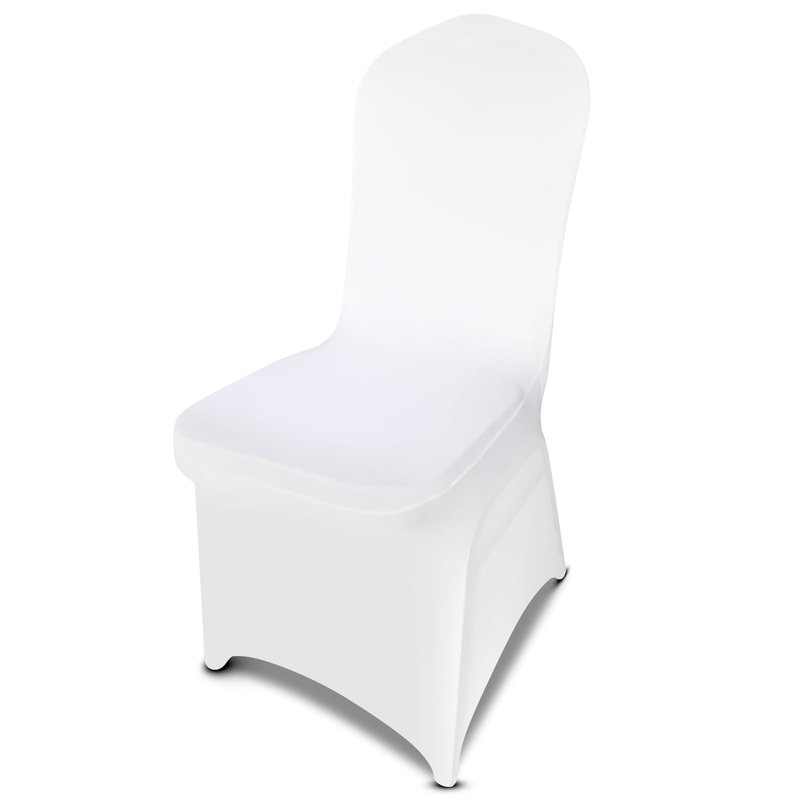 LIUJIAYI 50 Pcs White Stretch Chair Covers - Premium Polyester Spandex Slipcovers for Wedding, Party, Banquet, Dining & Event Chairs