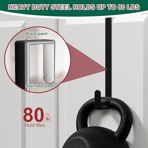 15-Inch Over the Door Wreath Hanger, Reversible Heavy-Duty Steel Door Hook