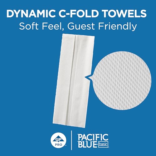 Commercial C-Fold Paper Towels, White, 10.1" x 12.7" - 10 Packs (2400 Count)