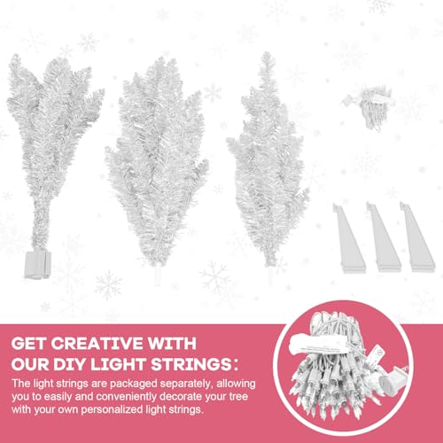 4ft Pre-Lit White Artificial Christmas Tree with Warm White Lights