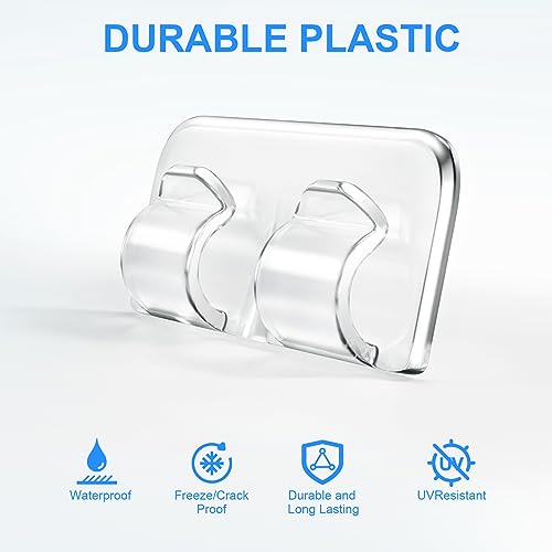 Hetyue Outdoor String Light Clips 26Pcs Heavy Duty Adhesive Cord Holders