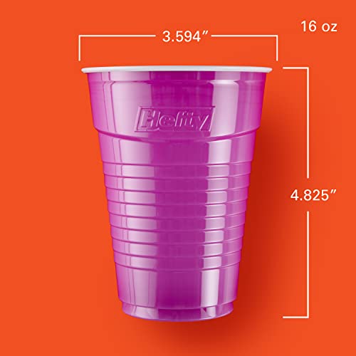 Hefty Party On Disposable Plastic Cups 16 Oz 100 Count Assorted