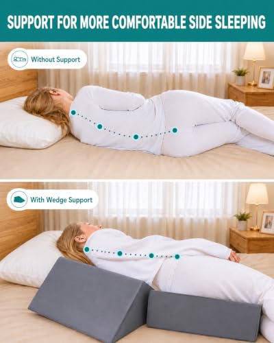 3-Piece Positioning Wedge Pillow Set for Side Sleeping Support