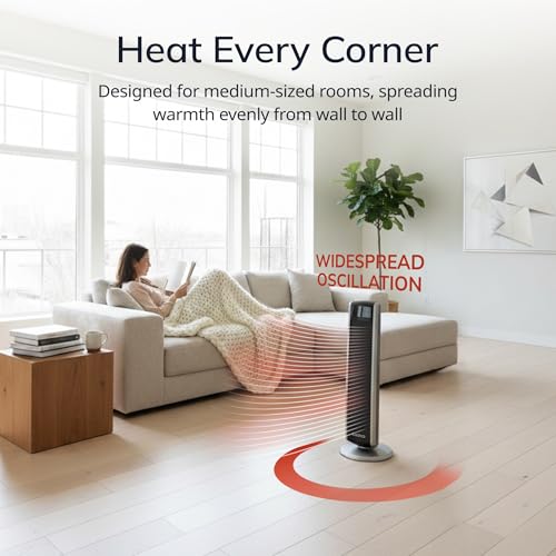 Lasko 29-Inch Oscillating Digital Ceramic Tower Space Heater with Remote Control, 1500W