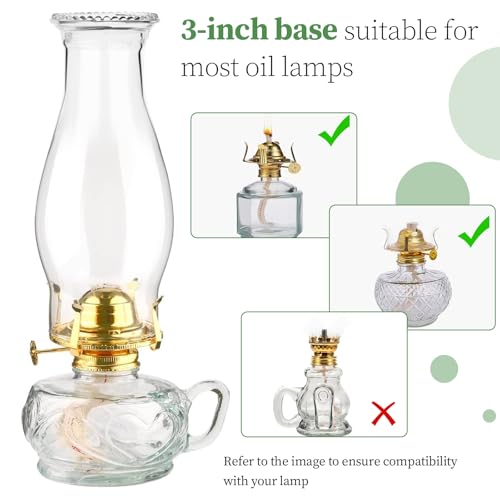 Clear Glass Oil Lamp Chimney Replacement - Wave Style Hurricane Shade