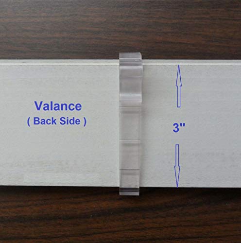 3-Inch Clear Plastic Valance Clips for Horizontal Blinds, 6-Pack
