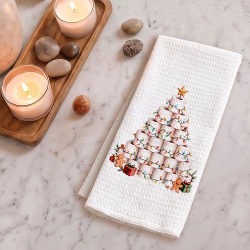 RKQIEG Funny Christmas Hand Towels for Bathroom - Christmas Bathroom Decor