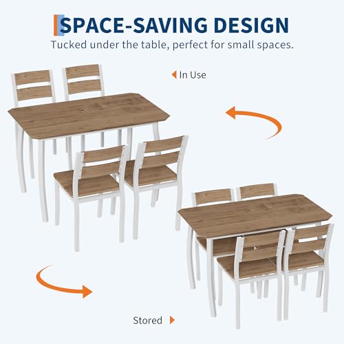 4-Piece Dining Table Set for Small Spaces, Compact Kitchen Table and Chairs
