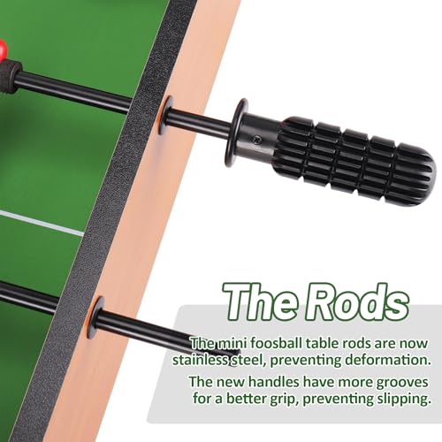 20-Inch Mini Foosball Tabletop Game with Stainless Steel Rods