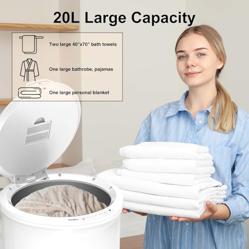 Trydow White Ultra Large Capacity Towel Warmer Bucket with Timer & Safety Lock