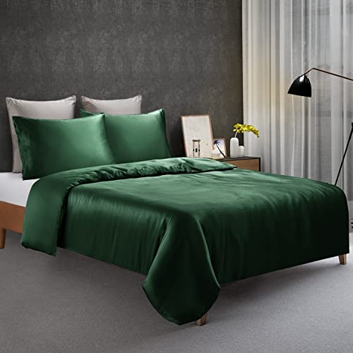 Emerald Green Satin Duvet Cover for 60" x 80" Weighted Blanket
