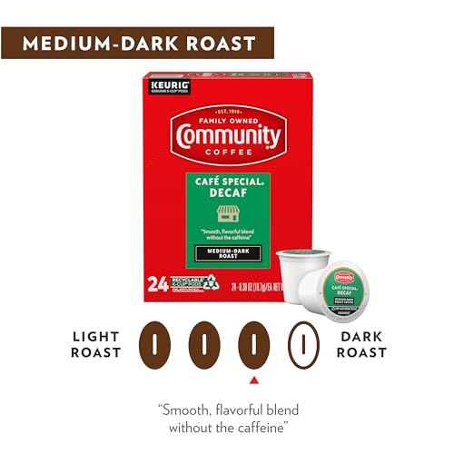 Community Coffee Caf? Special Decaf, Medium-Dark Roast, Single-Serve Keurig K-Cup Pods, 32 Count (Pack of 1)