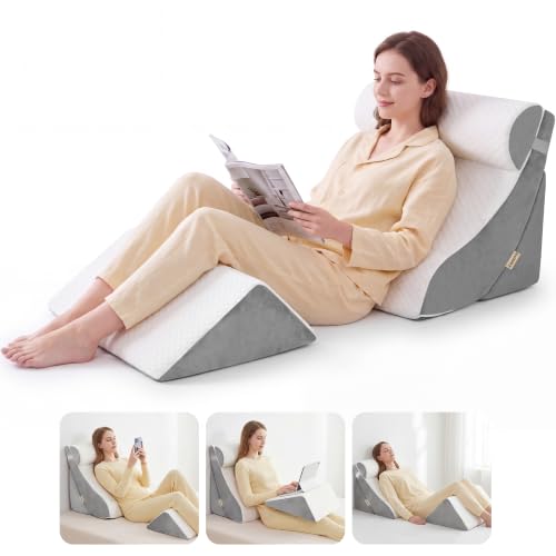 4PCS Adjustable Wedge Pillow Set for Recovery & Comfort