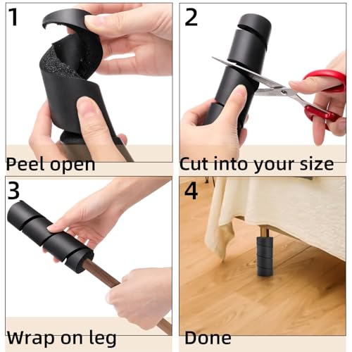 8-Pack Bed Frame Toe Protectors - 6-Inch Foam Furniture Leg Guards