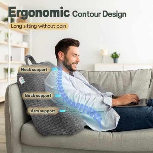21" Reading Pillow with Memory Foam Support for Bed & Couch