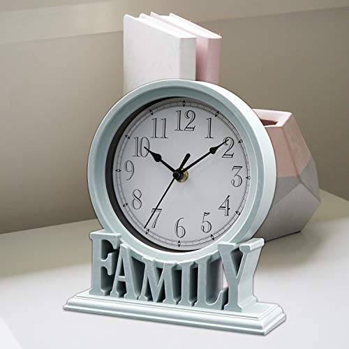 Vintage Style Non-Ticking Table Clock, Battery Operated Mantel Desk Clock