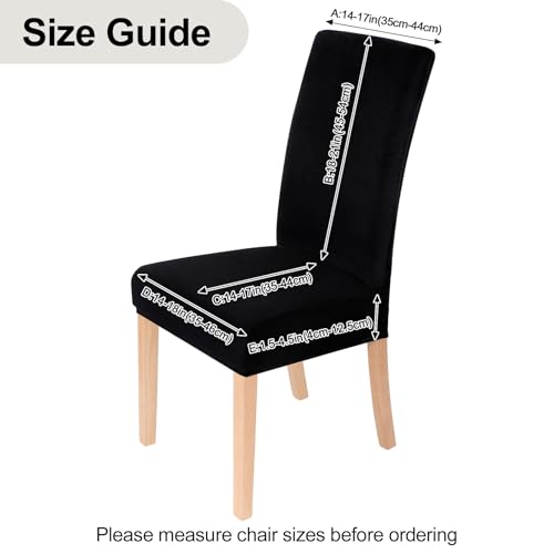Velvet Dining Chair Covers Set of 4 | Stretch Fit, Soft & Washable