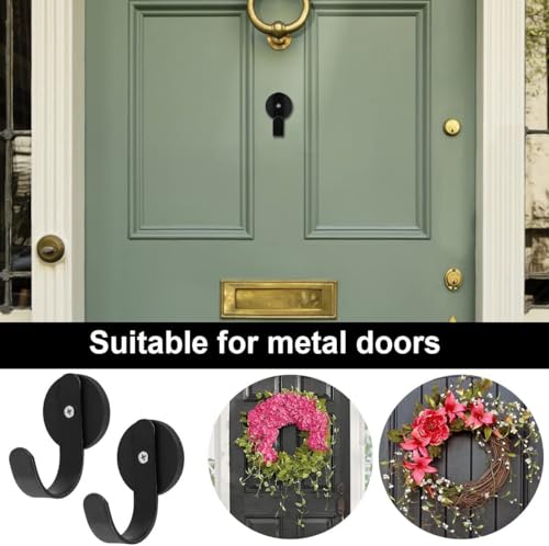 Magnetic Wreath Hangers for Metal Front Door - 2 Pack Heavy Duty Hooks