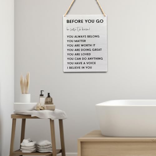 Positive Affirmations Wood Wall Sign, Inspirational Rustic Decor