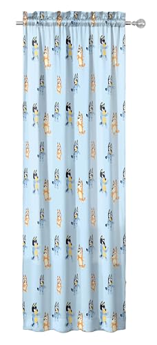 Kids Window Curtains 4-Piece Set with Tiebacks, 42" x 63", Blue