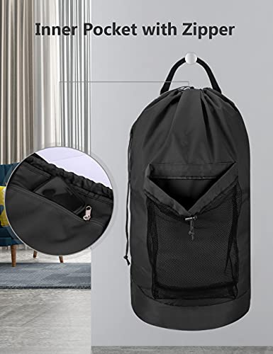 Dalykate Backpack Laundry Bag with Shoulder Straps and Mesh Pocket
