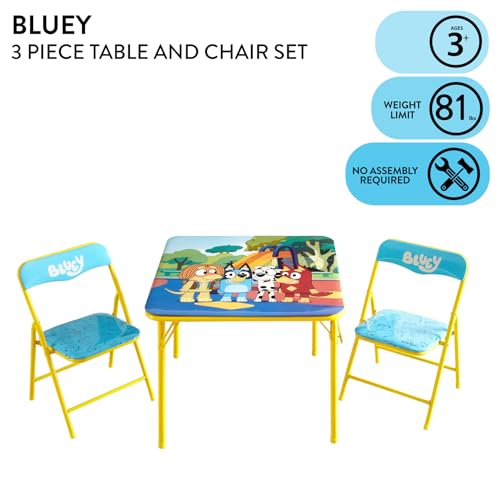 3-Piece Kids Folding Table and Chair Set for Playroom and Crafts