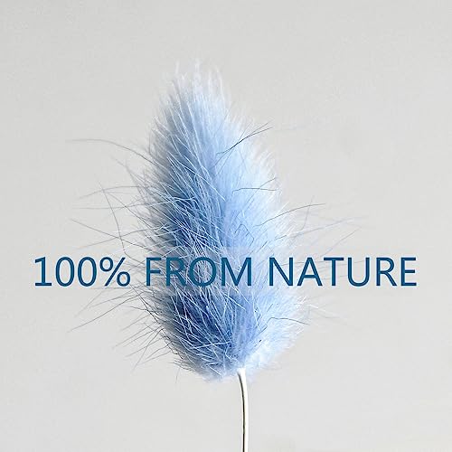 120 Pcs Blue Dried Pampas Grass & Bunny Tails Decor - 17" Boho Dried Flowers