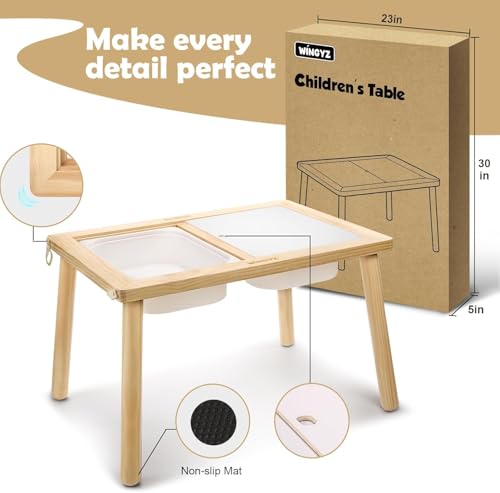 Kids Sensory Activity Table with 3 Storage Bins and Paper Holder