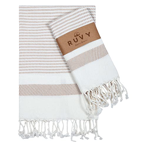 Turkish Cotton Hand Towels Set of 2 - 16x40 Inch Quick-Dry Decorative Towels