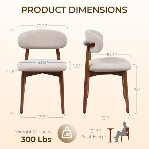 Set of 6 Mid-Century Modern Upholstered Dining Chairs, Velvet Kitchen Chairs